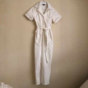 Skies Are Blue White Utility Jumpsuit in a Size S